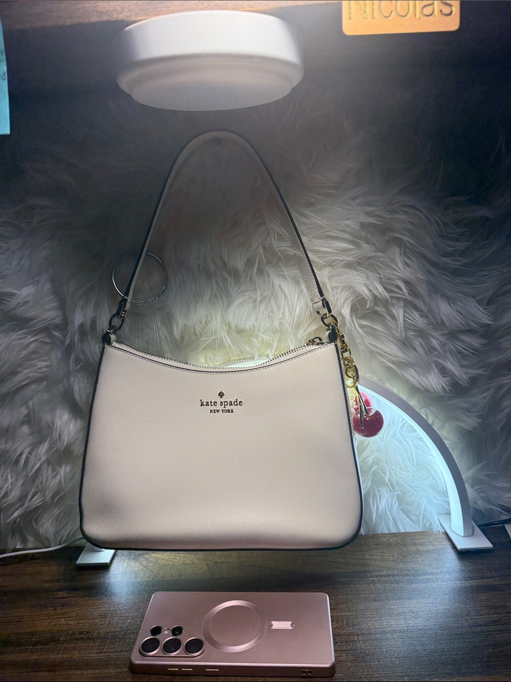 kate spade Cream and Gold Shoulder Bag